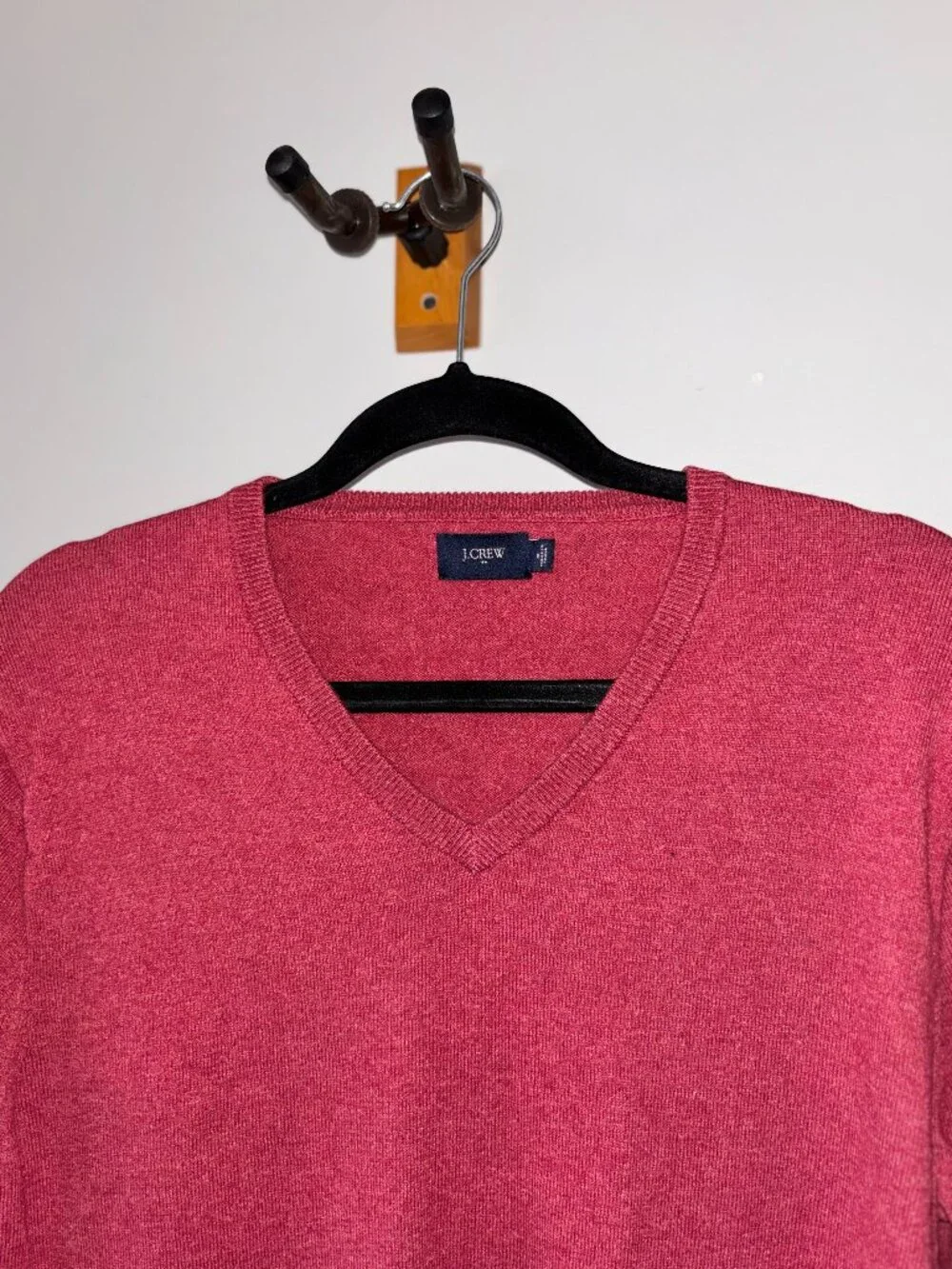 J. Crew • Men's Merino Wool Blend Maroon V-neck Sweater